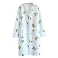 thumbnail image 1 of Women’s Cotton Robe Long Sleeve Floral Bathrobe Soft Lightweight Loungewear Sleepwear Nightgown for Women, 1 of 2