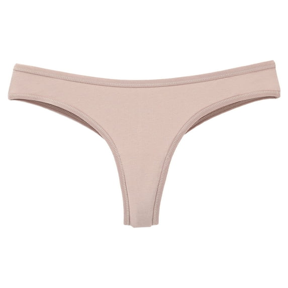 Women's Cotton Seamless Thong Breathable Thong Underwear Set No Panty Line Exposed