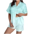 thumbnail image 1 of Women's Cotton Short Sleeve Pajama Set - 2 Piece Button-Down Tops & Shorts Lounge Sleepwear, Soft Knit Pjs for Pajama Parties Bridal Sleepovers, 1 of 7
