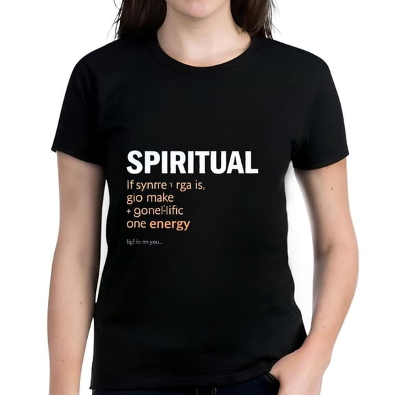 Women's Cotton Short Sleeve T-Shirt with Bold ' SPIRITUAL ' Definition Design Clean Look Round Neckline Perfect for Casual Wear