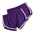 thumbnail image 1 of Women's Cotton Shorts Gym Shorts Yoga Shorts Summer Running Active Short Pants Striped Dance Elastic Shorts, Pack of 2, 1 of 2