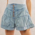 thumbnail image 1 of Women's Cotton Shorts Jeans Shorts Denim Washed Women Pants Ripped Hole Slim Short Women'S Jeans,Blue Women's Shorts XL, 1 of 8