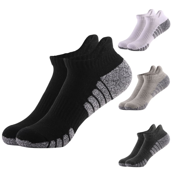 Women's Cotton No Show Athletic Socks Lightly Cushioned Customized Fashion Bottom Low Cut Ankle Socks for Women Breathable Casual Sports Socks Dark Gray L