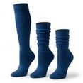 thumbnail image 1 of Women’s Cotton Slouch Socks 3 Pairs, Knee High Scrunch Boot Socks, Extra Long All Season Comfort, Made in USA (3 Pairs Parliament), 1 of 13