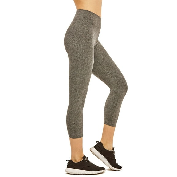 Women's Cotton Soft Capri Leggings Activewear, Charcoal Grey-M, 1 Pack