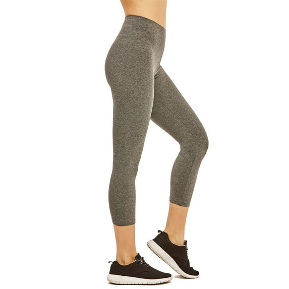 Women's Cotton Soft Capri Leggings Activewear, Charcoal Grey-S, 1 Pack