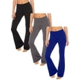 thumbnail image 1 of Women's Cotton Stretch High Waist Tummy Control Yoga Running Pants (3-Pack), 1 of 2