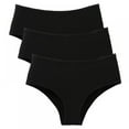 thumbnail image 1 of Women's Cotton Stretch Underwear Soft Mid Rise Briefs Underpants 3 Pack, 1 of 7
