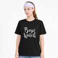 thumbnail image 1 of Women's Cotton T-Shirt Basic Witch Letter Graphic Halloween Tee, 1 of 7