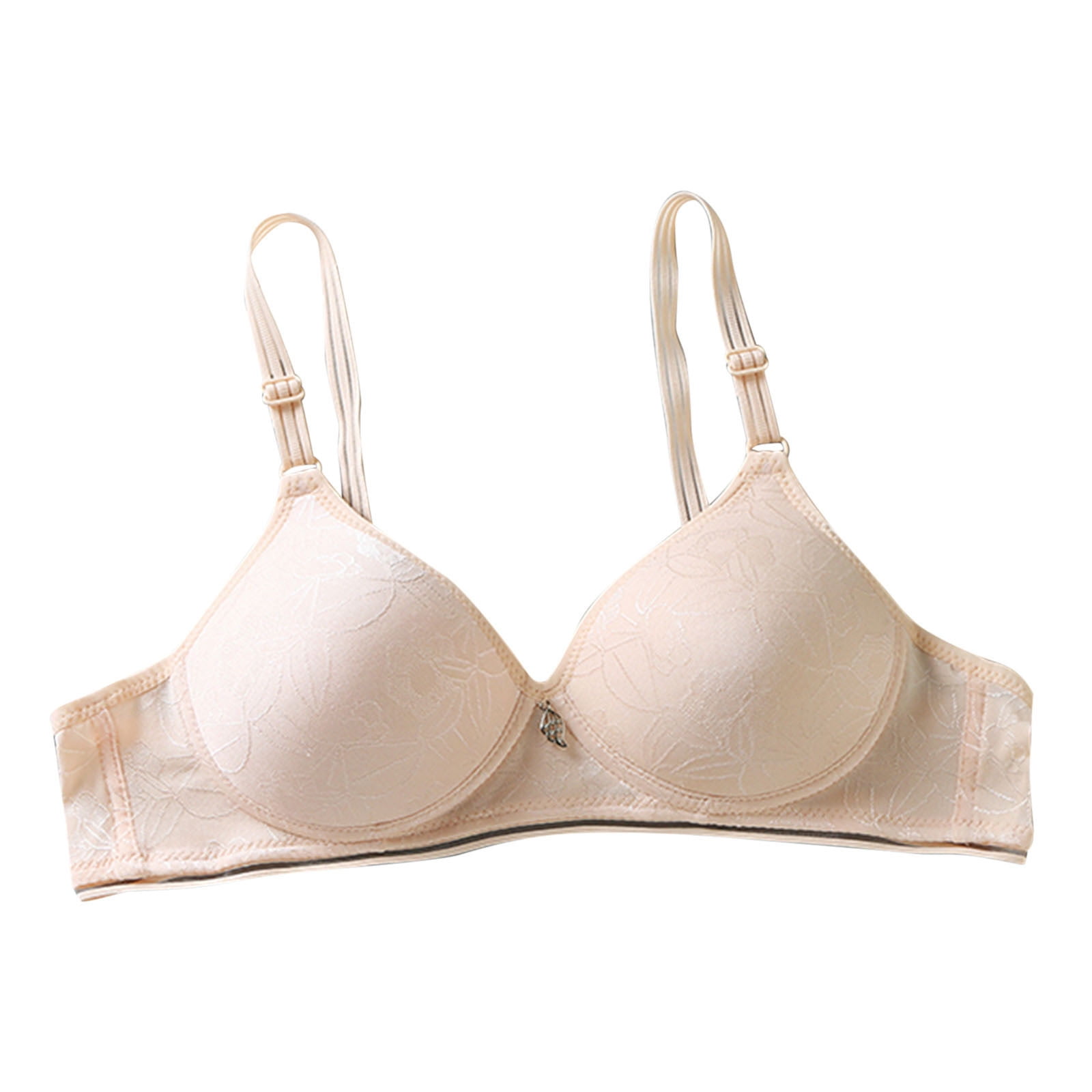 Women's Cotton T-Shirt Bra Comfort Soft Wirefree Lightly Padded Bra Solid  Color Everyday Small Cup Underwear with Convertible Straps
