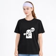 thumbnail image 1 of Women's Cotton T-Shirt, Peekaboo Ghost Speech Cute Graphic Crew Neck Short Sleeve Tee for Halloween Party, 1 of 7