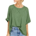 thumbnail image 1 of Women Cotton T-Shirt Summer Casual Loose Fit Short Sleeve Top, 1 of 6