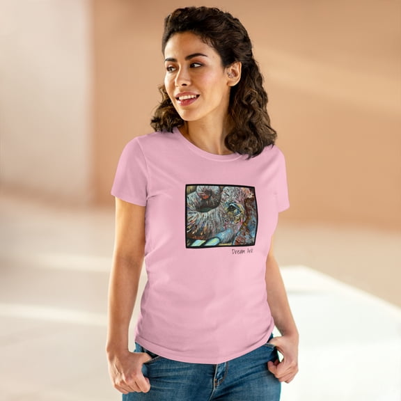 Women's Cotton T-Shirt with Elephant Design, Original Artwork. Modern and Stylish