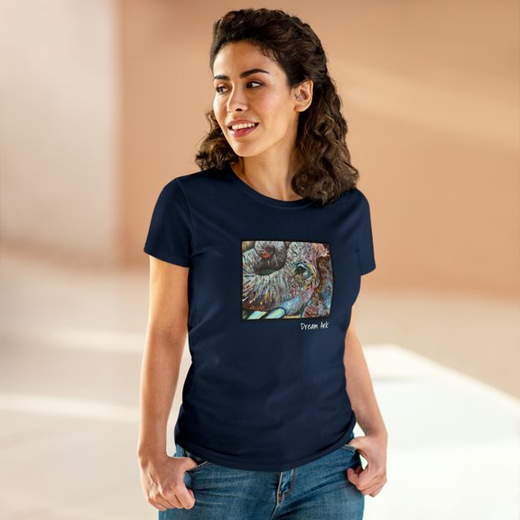 Women's Cotton T-Shirt with Elephant Design, Original Artwork. Modern and Stylish