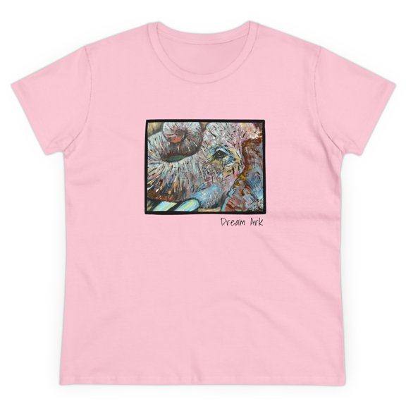 Women's Cotton T-Shirt with Elephant Design, Original Artwork.