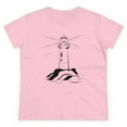 thumbnail image 1 of Women's Cotton T-Shirt with Lighthouse Design, Original Artwork Modern and Stylish, 1 of 5