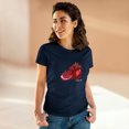 thumbnail image 1 of Women's Cotton T-Shirt with Pomegranate Design, Original Artwork Modern and Stylish, 1 of 5