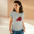 thumbnail image 1 of Women's Cotton T-Shirt with Pomegranate Design, Original Artwork Modern and Stylish, 1 of 5