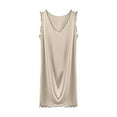 thumbnail image 1 of Women's Cotton Tank Nightgown Soft Stretch Round Neck Sleeveless Midi Sleep Dress Summer Sleepwear Ladies Nightgown Beige XL, 1 of 3