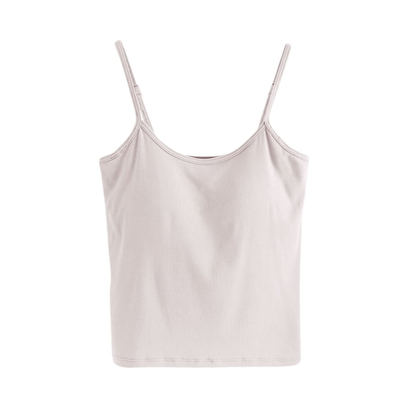 Women's Cotton Tank Top with Integrated Bra Undershirt Adjustable without Underwire Wide Straps Camisole Basic Cami Tanks Tops for Women, Limited Time Under 10 Dollars #11
