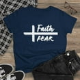 thumbnail image 1 of Women's Cotton Tee, Faith Over Fear, Relaxed Fit, Short Sleeve T-Shirt, 1 of 10