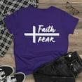 thumbnail image 1 of Women's Cotton Tee, Faith Over Fear, Relaxed Fit, Short Sleeve T-Shirt, 1 of 10