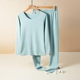 thumbnail image 1 of Women's Cotton Thermal Pajamas Set - Winter Warm Long Sleeve Lounge Wear Top & Pants, 1 of 3