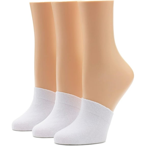 Women's Cotton Toe Topper Hidden Toe Cap Liner Socks 3 Pair Pack