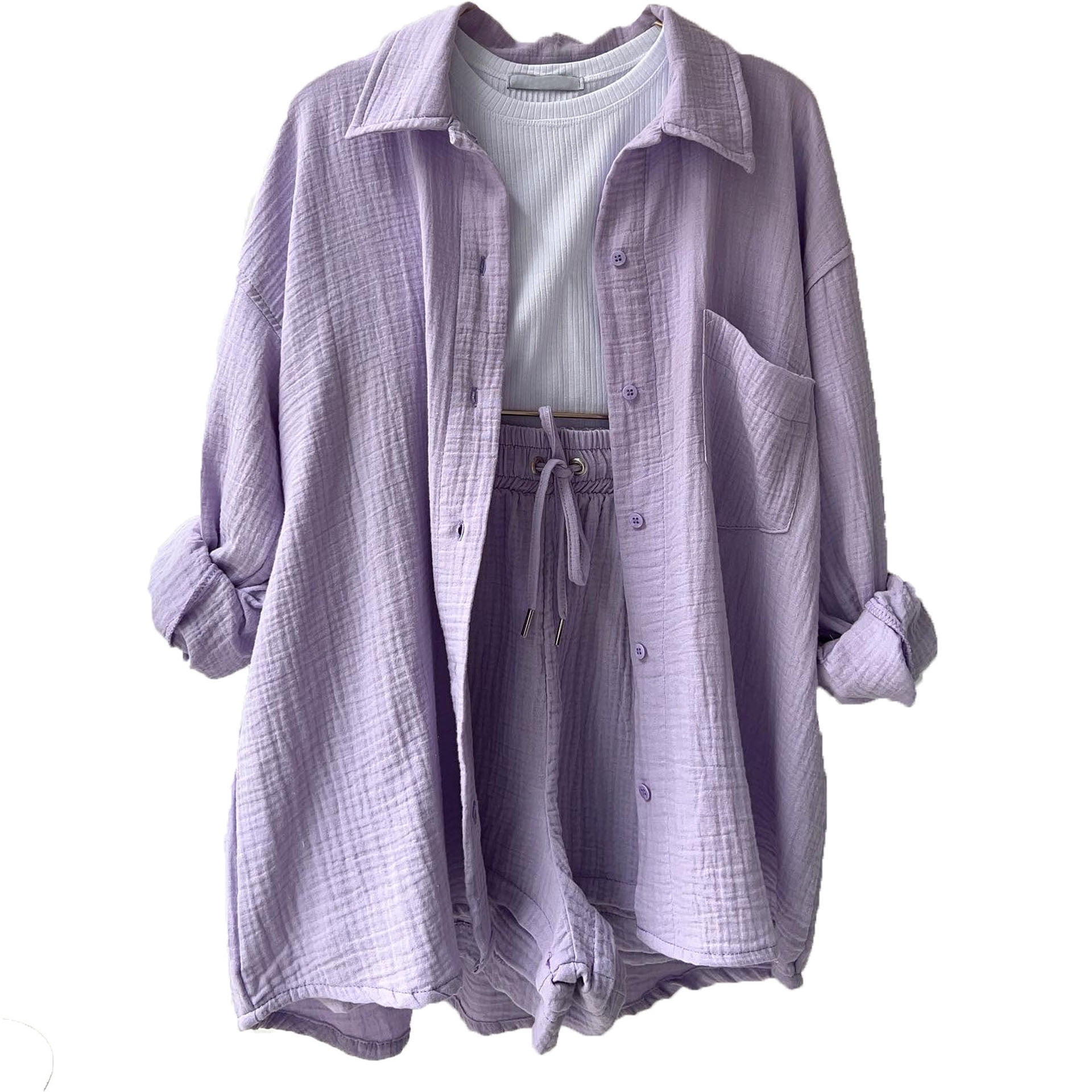 Linen Shirt Women Cotton and Linen Loose Two Piece Long Casual Breathable  Womens Fishing Shirts