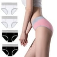 thumbnail image 1 of Women's Cotton Underwear High Waist Elastic Panties Menstrual Leak Proof Briefs Soft Breathable Physiological Underpants 4 Pack, 1 of 4