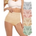 thumbnail image 1 of Women's Cotton Underwear High Waisted 4 Pack, Breathable Panties for Ladies, Soft Full Coverage Multipacks Briefs, 1 of 5
