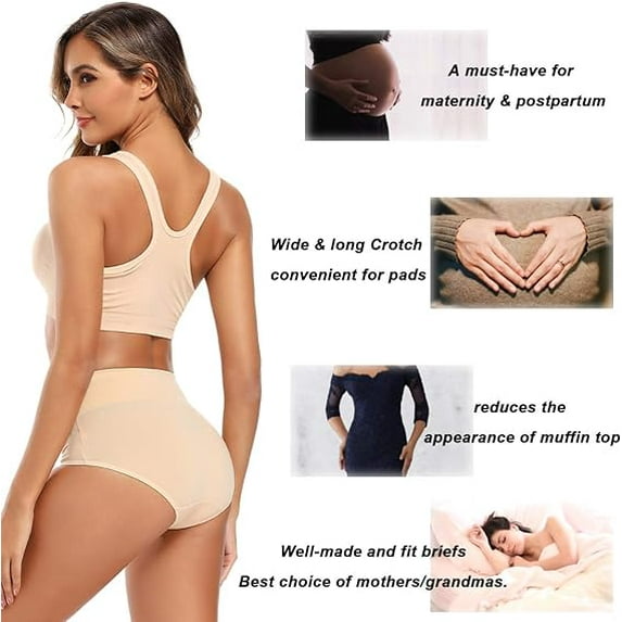 Women's Cotton Underwear High Waisted Full Coverage Ladies Panties (Regular & Plus Size)