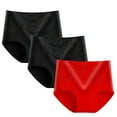 thumbnail image 1 of Women's Cotton Underwear High Waisted Ladies Lace Panties Full Coverage Seamless Briefs, 3 Pack Comfort Tummy Control Panties, 1 of 2