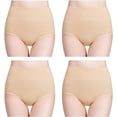 thumbnail image 1 of Women's Cotton Underwear Soft Breathable High Waisted Panties for Women 4-Pack, 1 of 3