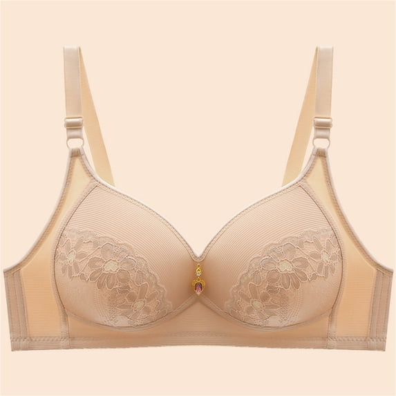Women's Cotton Wireless Lace Bra Black Comfortable Everyday Wear with Adjustable Straps