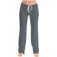 thumbnail image 1 of Women's Cotton Yoga Pants Lightweight Lounge Joggers with Pockets Drawstring Waist Casual Workout Running Beach Trousers, 1 of 5