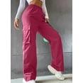 thumbnail image 1 of Women High Waisted Cargo Pants Wide Leg Casual Pants Travel Trousers Baggy Stretchy Pants Rouge 4XL, 1 of 3