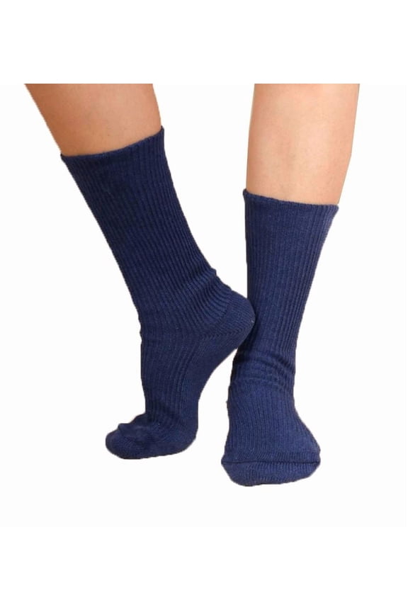 Women's Cottonique M27703 Latex Free Organic Cotton Socks - 2 Pack (Melange Blue S)