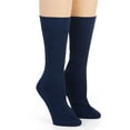 thumbnail image 1 of Women's Cottonique M27715 Latex Free Organic Cotton Crew Socks - 2 Pack (Melange Blue M), 1 of 4