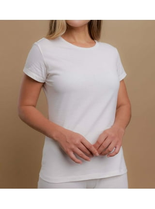 Women's Cottonique W12272 Latex Free Organic Cotton Long Sleeve Ribbed Tee  (Natural M) 