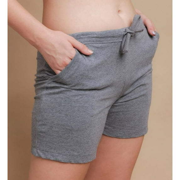 Women's Cottonique W12211 Latex Free Organic Cotton Lounge Short (Melange Grey 8/9)