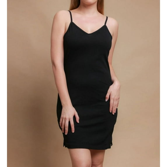 Women's Cottonique W12213 Latex Free Organic Cotton Full Slip (Black 7)