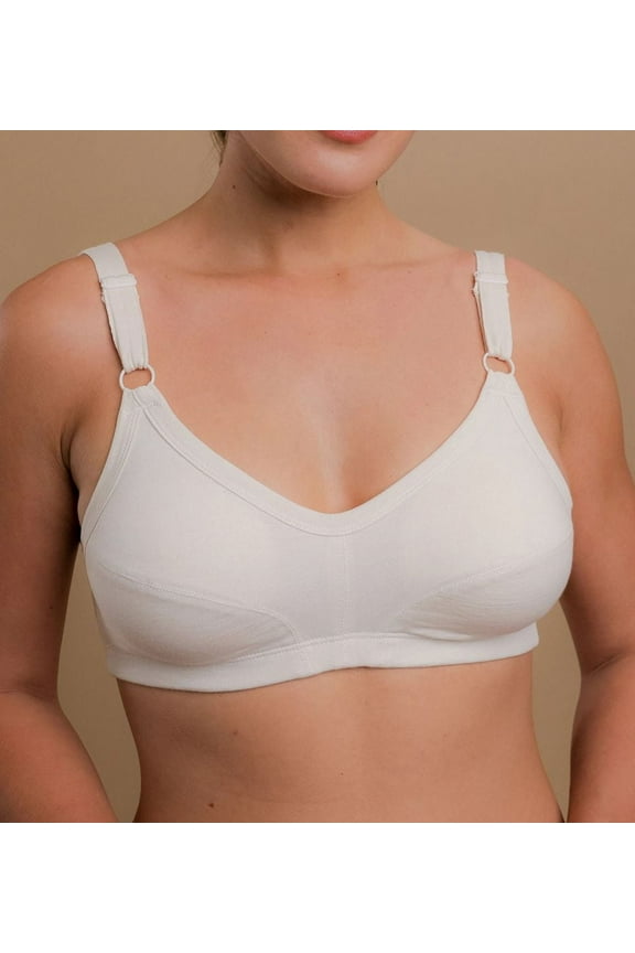 Women's Cottonique W12215 Latex Free Organic Cotton Slimfit Pullover Bra (Natural 6)