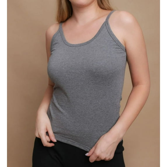 Women's Cottonique W12217 Latex Free Organic Cotton Camisole (Melange Grey 6)