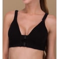 thumbnail image 1 of Women's Cottonique W12224 Latex Free Organic Cotton Front Close Support Bra (Black 38B), 1 of 1