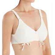 Womens Cottonique W12225 Latex Free Organic Cotton Side-Tie Bra Natural 42C