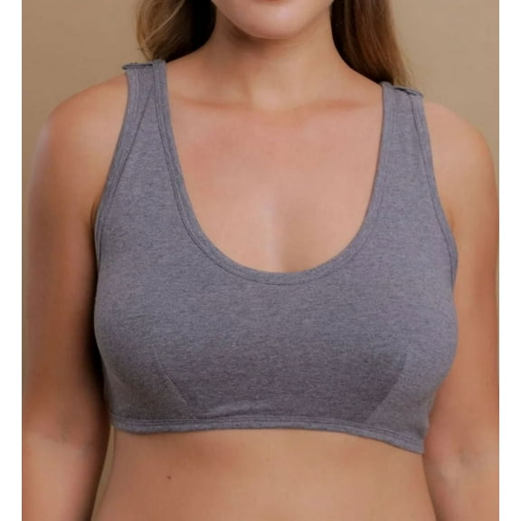 Women's Cottonique W12226 Latex Free Organic Cotton Bra Liner (Melange Grey 10)