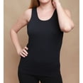thumbnail image 1 of Women's Cottonique W12228 Latex Free Organic Cotton Racerback Tank Top (Black 8), 1 of 5