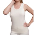 thumbnail image 1 of Women's Cottonique W12228 Latex Free Organic Cotton Racerback Tank Top (Natural 6), 1 of 5