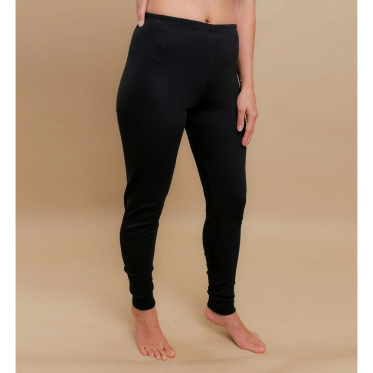 Women's Cottonique W12239 Latex Free Cotton Thermal Base Layer Legging (Black  6) 
